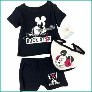 Rock Star Infant Boys Shorts Set - Black