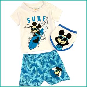 Mickey Surf Infant Boys Shorts Set - White Blue