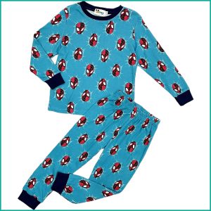 Spiderman Mask Boys Full Sleeves Pajama Set - Blue