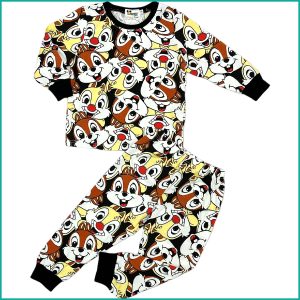 Chip n Dale Boys Full Sleeves Pajama Set - White