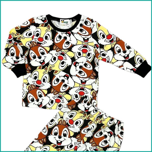 Chip n Dale Boys Full Sleeves Pajama Set - White - Image 2