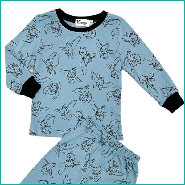 Disney Dumbo Boys Full Sleeves Pajama Set - Blue - Image 2