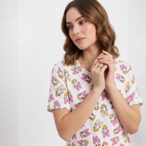 Daisy Duck Face Ladies Dress - White