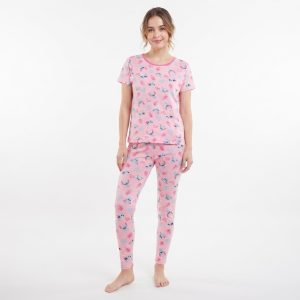 Stitch Ladies Pajama Set - Hot Pink