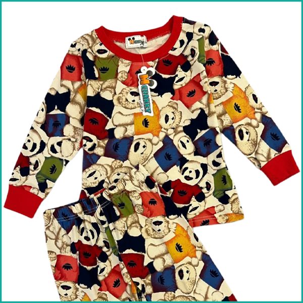 Teddy Girls Full Sleeves Cotton Pajama Set - Multicolor - Image 2