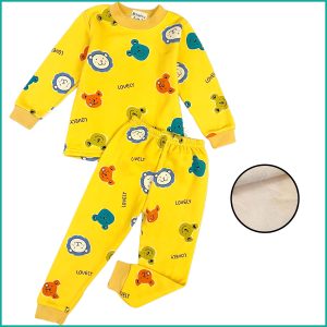Lovely Face Kids Winter Pajama Set - Yellow
