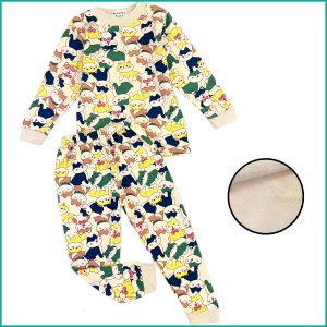 Cute Kitty Kids Winter Pajama Set - Multicolor