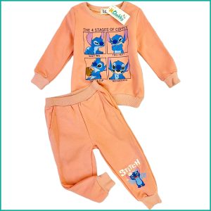 Coffee Stitch Winter Girls Training Suit - Orange