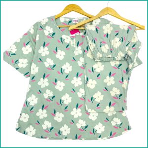 Flower Ladies Cotton Bermuda Set (Jumbo size)- Green
