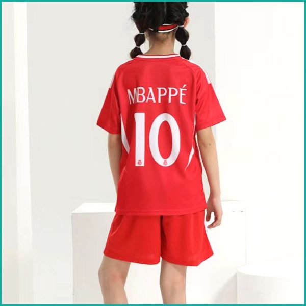 Mbappe Real Madrid Kids Football Dress - Red - Image 3