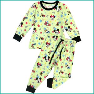 Mickey Home Girls Full Sleeves Pajama Set - Green