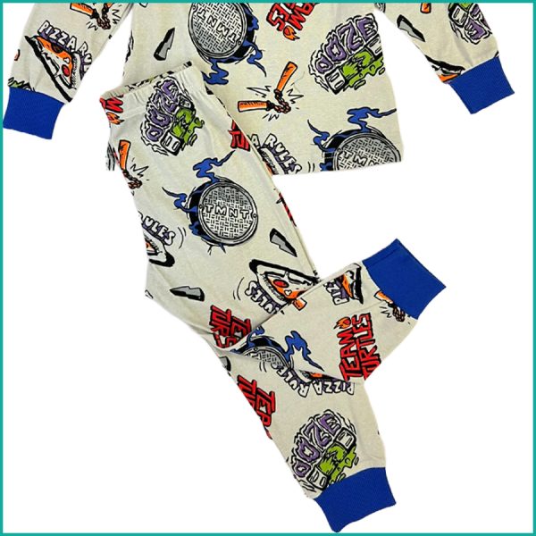 Team Turtle Boys Full Sleeves Pajama Set -  Grey - Image 3