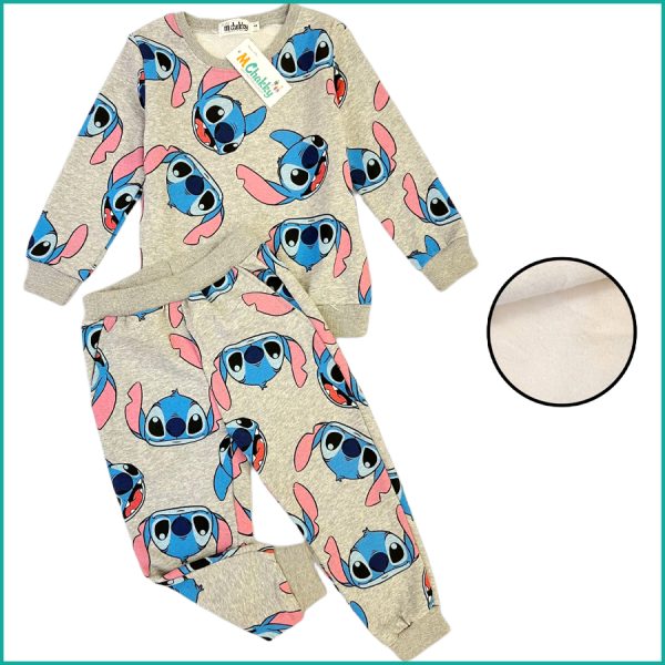 Happy Stitch Winter Girls Training Suit - Grey