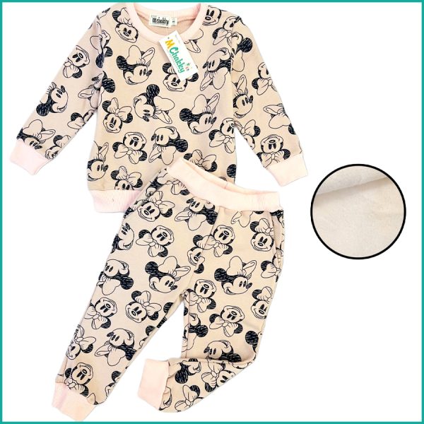 Minnie Sketch Winter Girls Training Suit - Grey