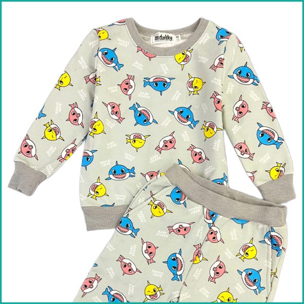 Baby Shark Winter Girls Training Suit - Grey - Image 2