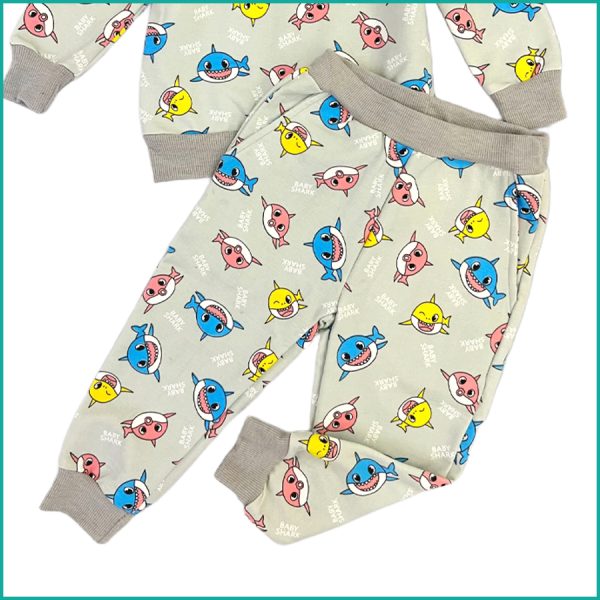 Baby Shark Winter Girls Training Suit - Grey - Image 3