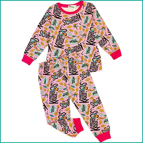 Krusty-O's Girls Full Sleeves Pajama Set - Pink