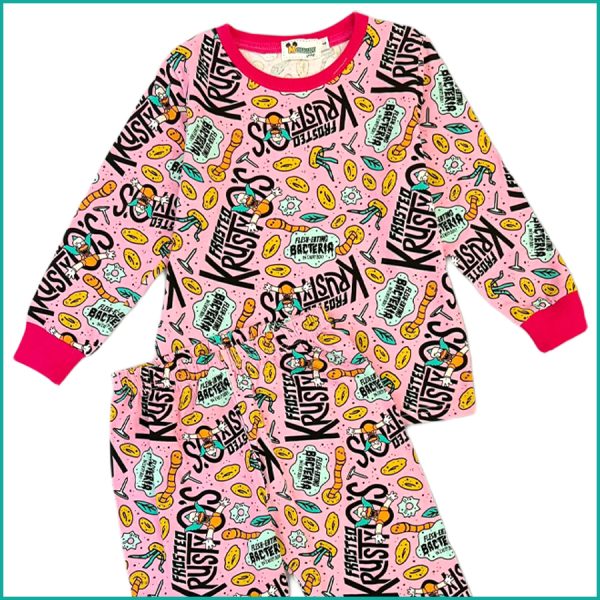 Krusty-O's Girls Full Sleeves Pajama Set - Pink - Image 2
