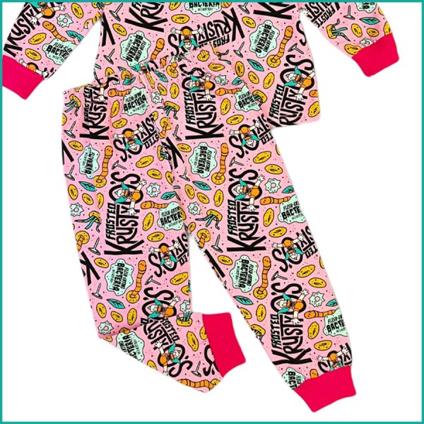 Krusty-O's Girls Full Sleeves Pajama Set - Pink - Image 3