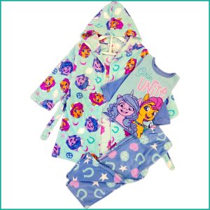 Girls Unite Girls Winter 3 Pcs Pajama Set - Blue