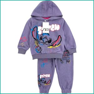 Stitch Sketch Girls Winter Training Suit - Purple