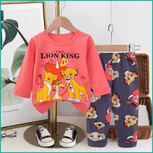 Lion King Boys Full Sleeves Cotton Pajama Set - Pink
