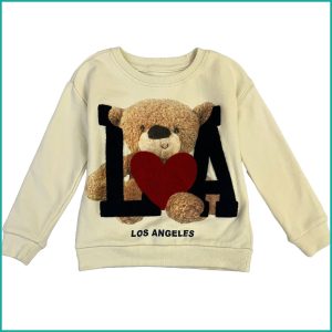 Teddy LA Girls Winter Sweatshirt - Cream