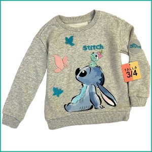 Butterfly Stitch Girls Winter Sweatshirt - Grey