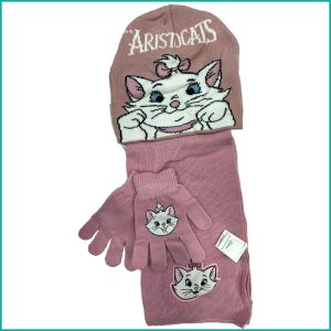 Aristocats Winter Cap Set - Brown pink