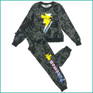 Pokemon Boys Winter Training Suit - Grey Black