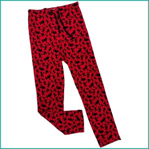 Floral Men's Cotton Pant - Red Black
