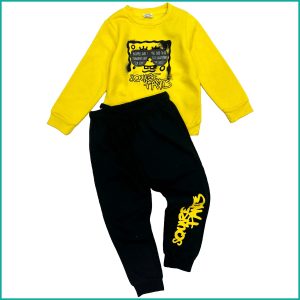 Square Pants Boys winter training suits - Yellow Black