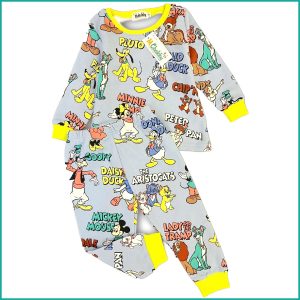 Mickey Characters Girls Winter Pajama Set - Grey