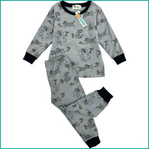 Tom & Jerry Boys Cotton Pajama Set - Grey