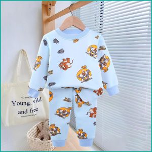 Tom & Jerry Kids Winter Pajama Set - Sky Blue