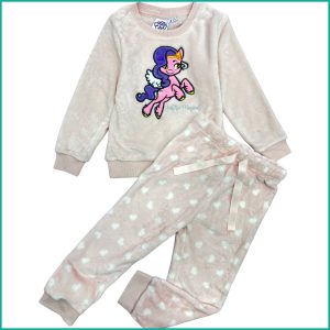 Mini Unicorn Girls Winter Pajama Set - White