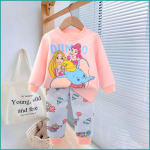 Dumbo Princess Kids Winter Pajama Set - Pink