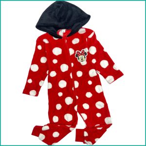 Minnie Mouse Dots Kids Winter Overall - Red