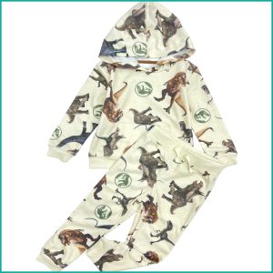 Jurassic Dinosaur Boys Winter Training Suit - Cream