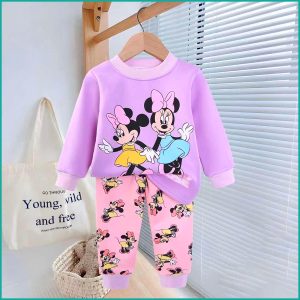 Minnie Mouse Kids Winter Pajama Set - Purple Pink