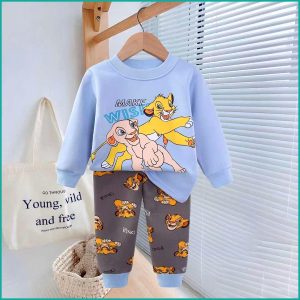 Lion King Wish Kids Winter Pajama Set - Blueبجايم مبتن من داخل