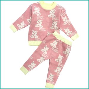 Happy Rabbit Winter Infant Kids Pajama Set - Pink