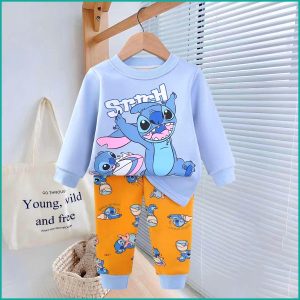 Stitch Kids Winter Pajama Set - Blue Yellow