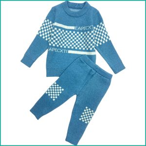 Checks Winter Infant Kids Pajama Set - Blue
