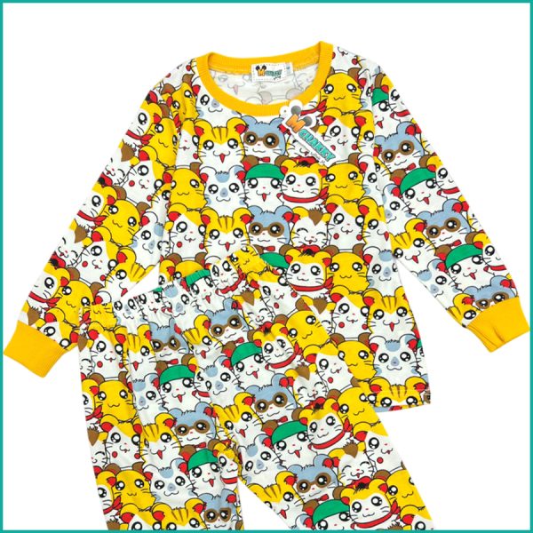 Cute Kitty Girls Cotton Pajama Set - Multicolor - Image 2