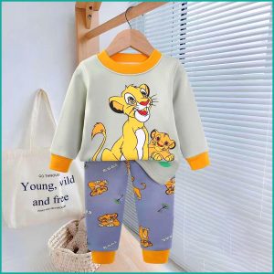 Lion King Simba Kids Winter Pajama Set - Grey