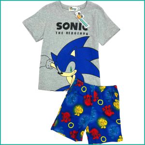 Sonic Boys Cotton Shorts Set - Grey Blue