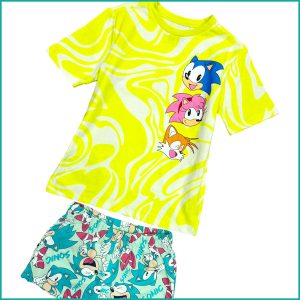 Sonic Girls Shorts Set - Yellow Blue