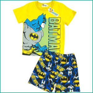 Batman Boys Cotton Shorts Set - Yellow Blue