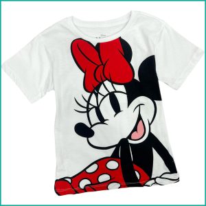 Shy Minnie Kids Cotton T-Shirt - White